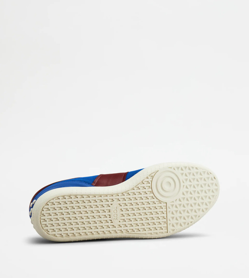 TOD'S TABS SNEAKERS IN SUEDE AND TECHNICAL FABRIC - BLUE, BURGUNDY 4