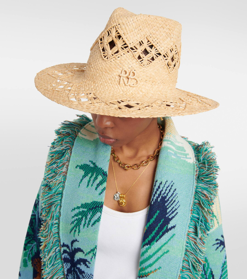 RUSLAN BAGINSKIY Embroidered straw fedora outlook