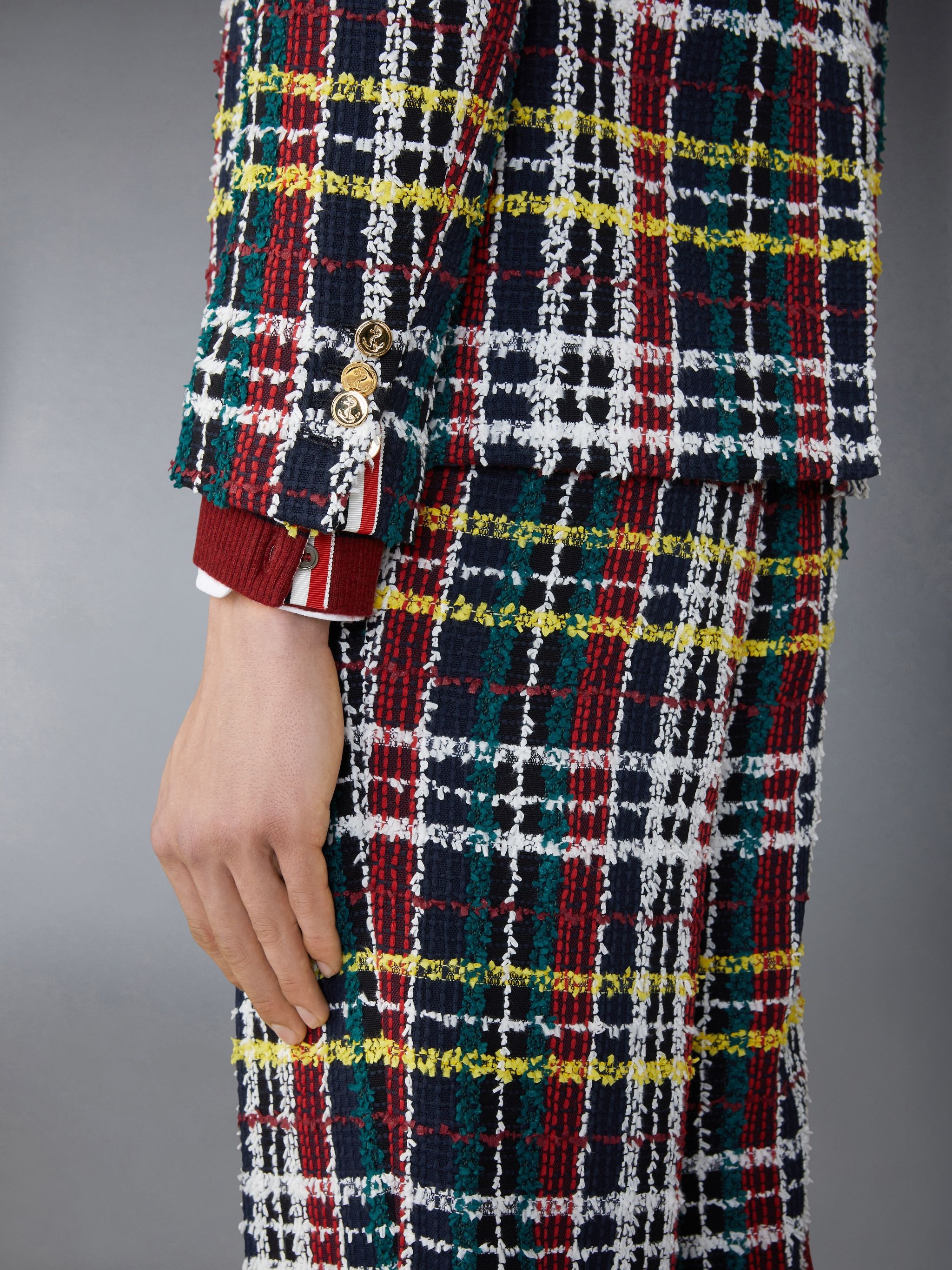 Hunting Tartan Eyelash Tweed Unconstructed Patch Pocket Sack Sport Coat - 4