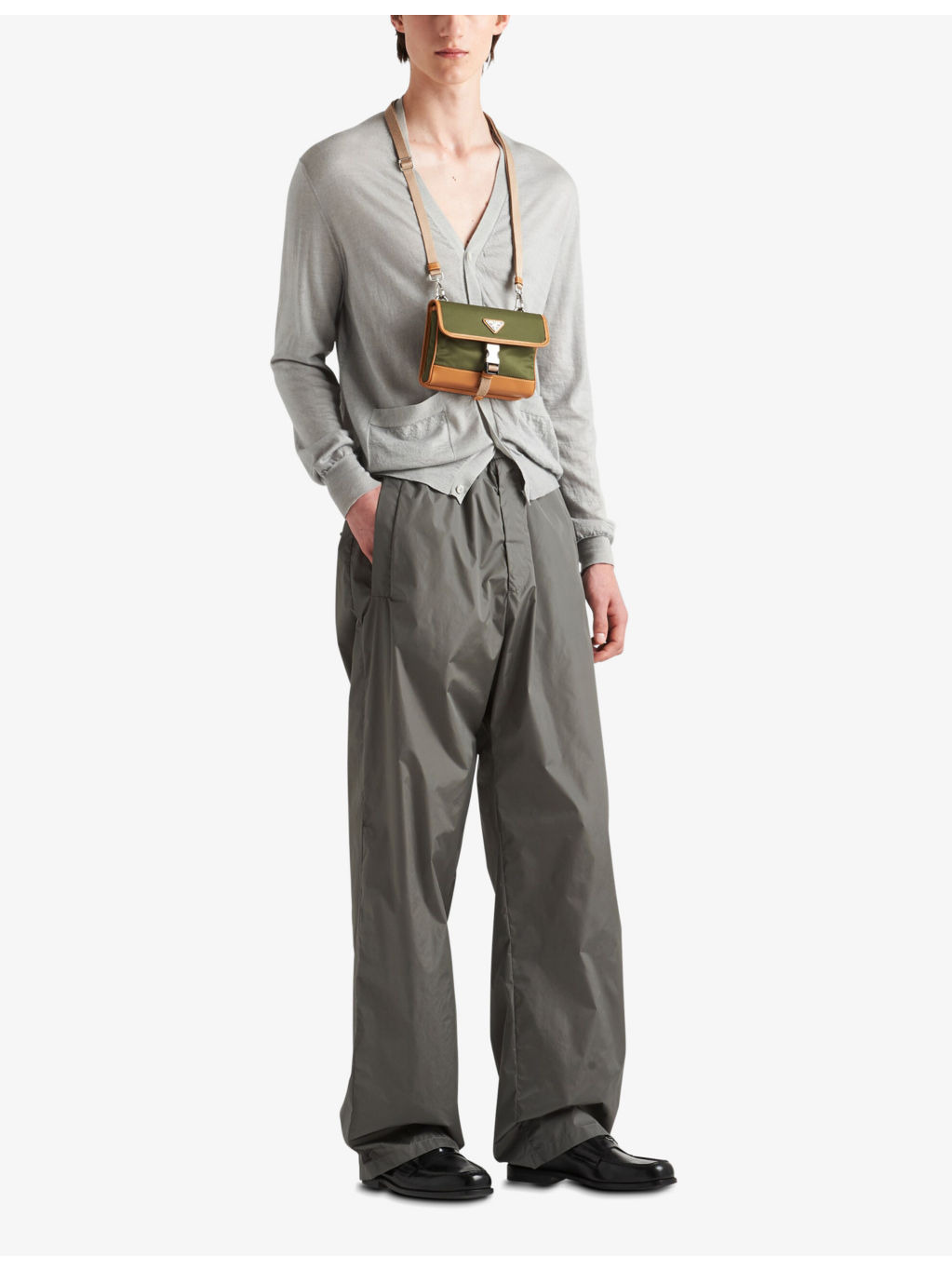 Logo-patch elasticated-waist nylon trousers - 2