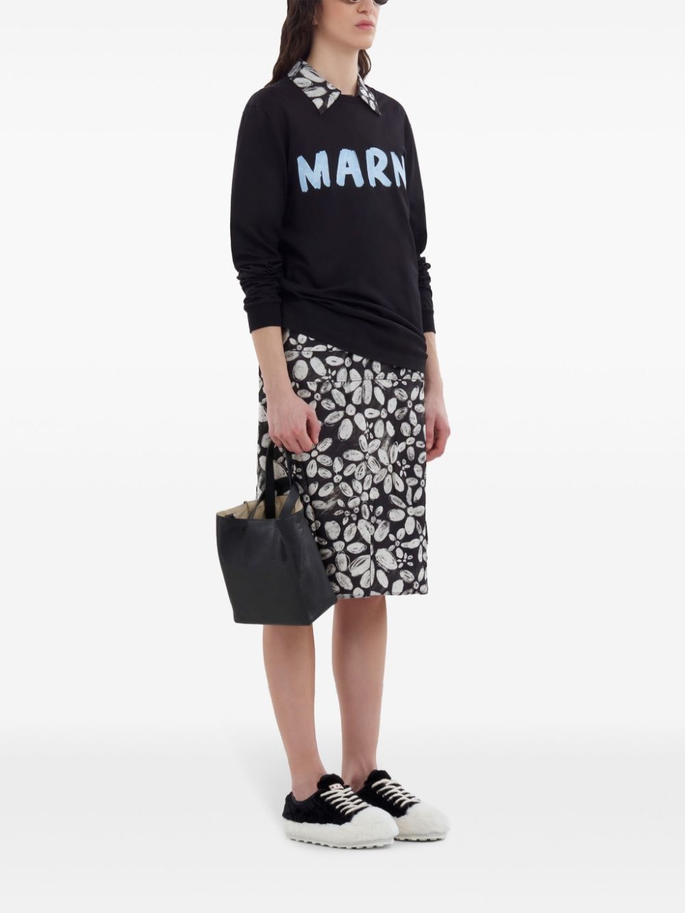logo print sweatshirt - 3