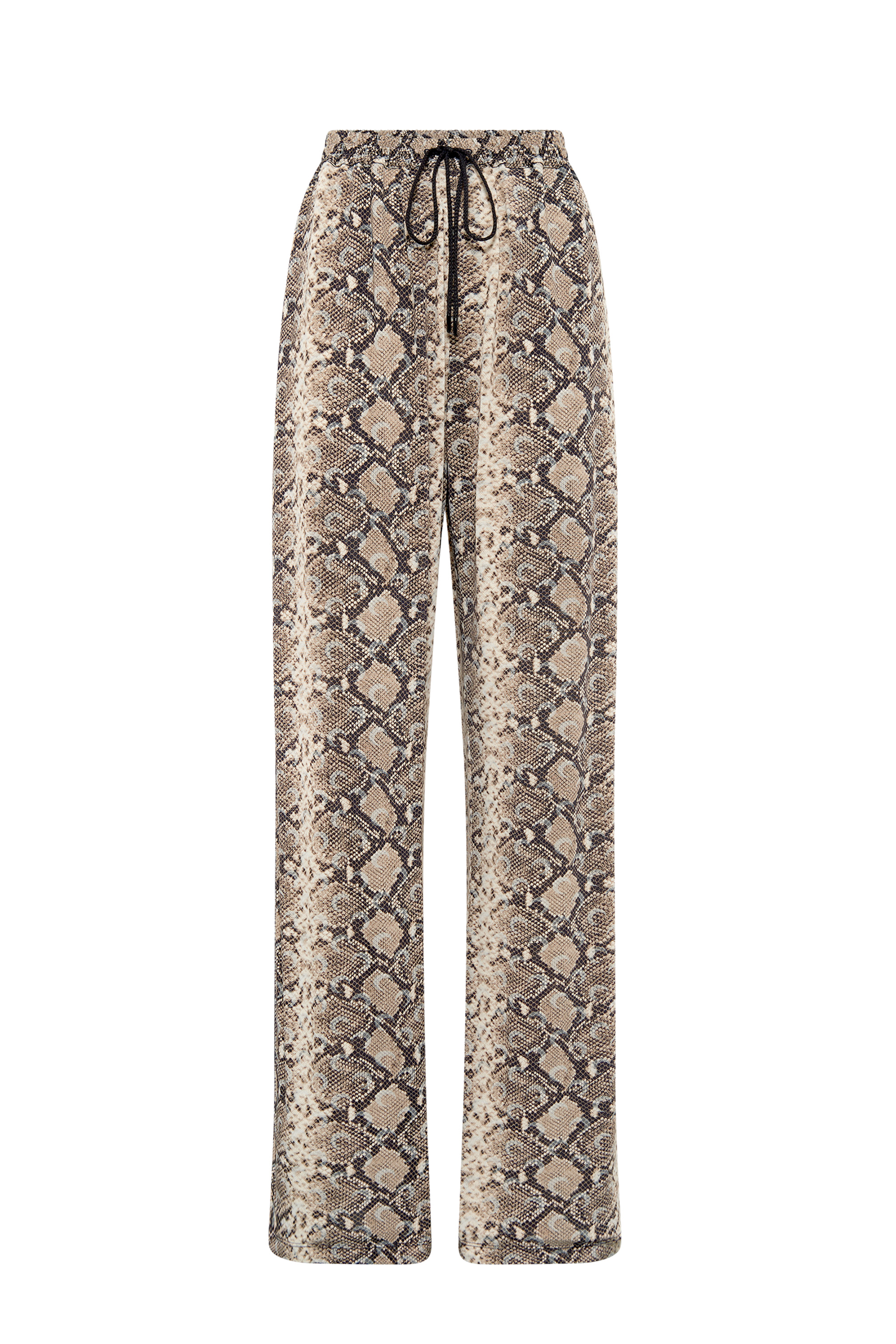 Python Printed Draped Jersey Drawstring Trousers - 1