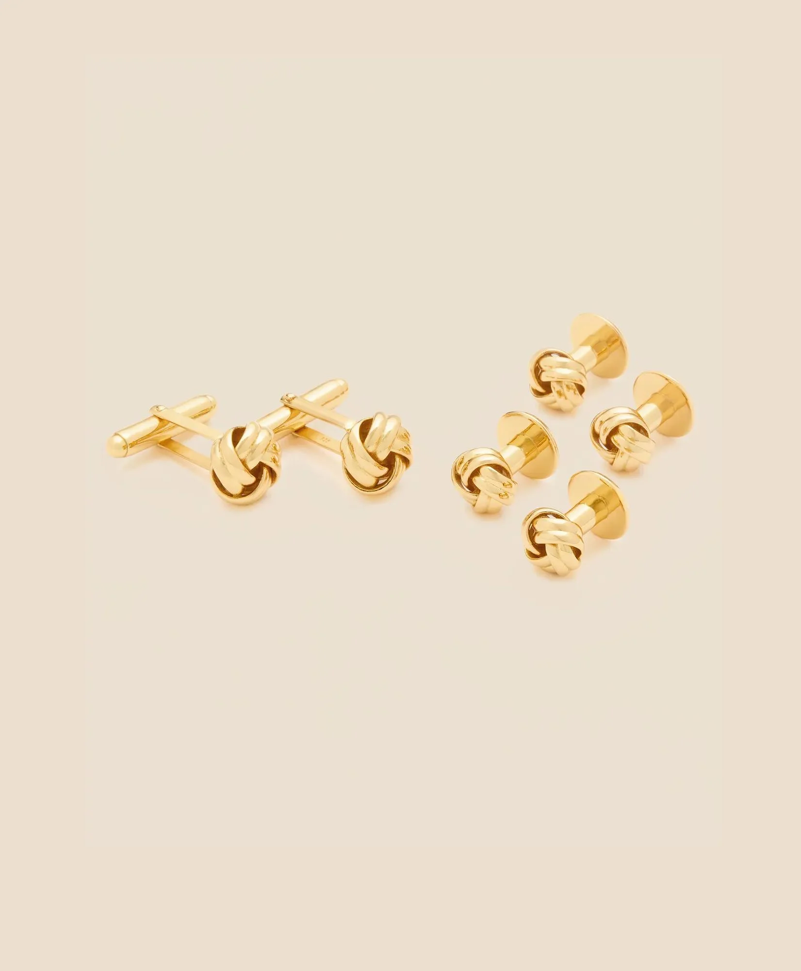 Sterling Silver Gold-Plated Knot Cufflinks - 1