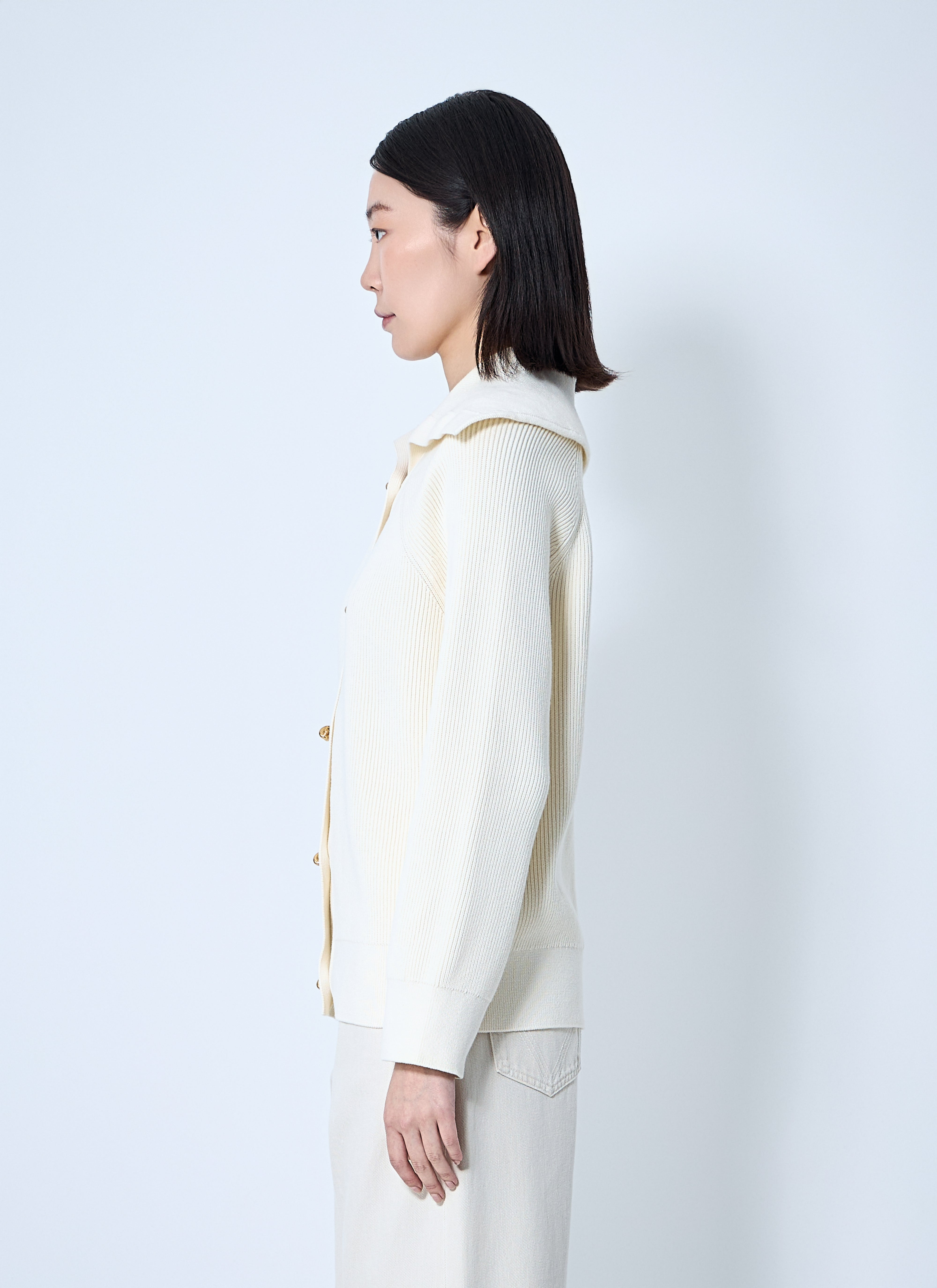 Bottega Veneta Women Cotton Ribbed Cardigan - 3
