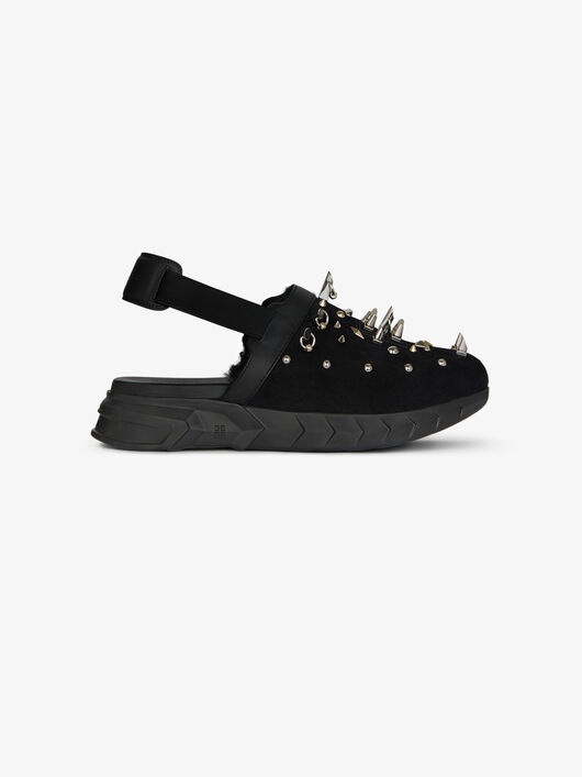 MARSHMALLOW SANDALS IN RUBBER, SUEDE, SHEARLING WITH STUDS - 1