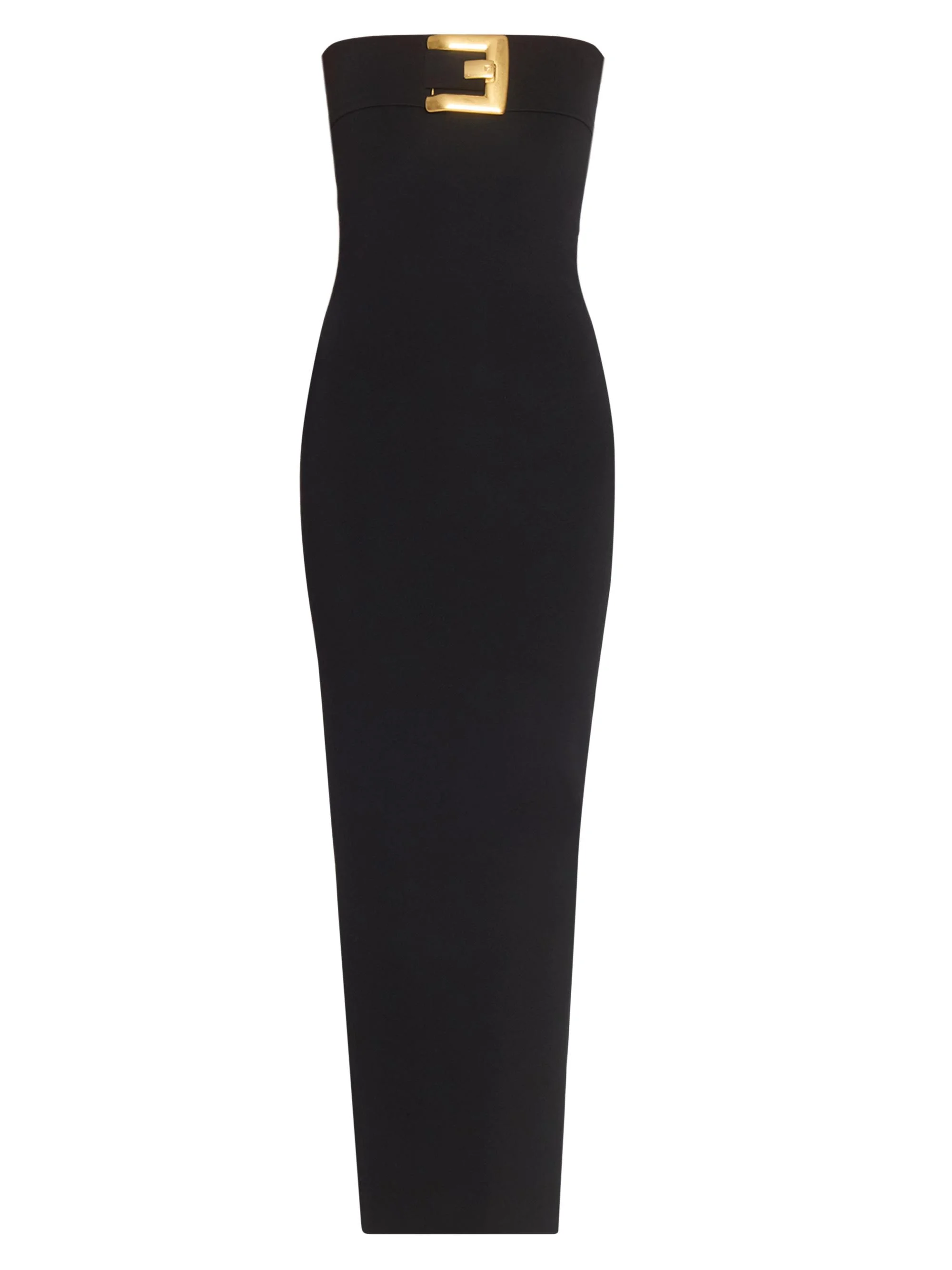 Women's Belted Compact Jersey Gown - Noir - 1