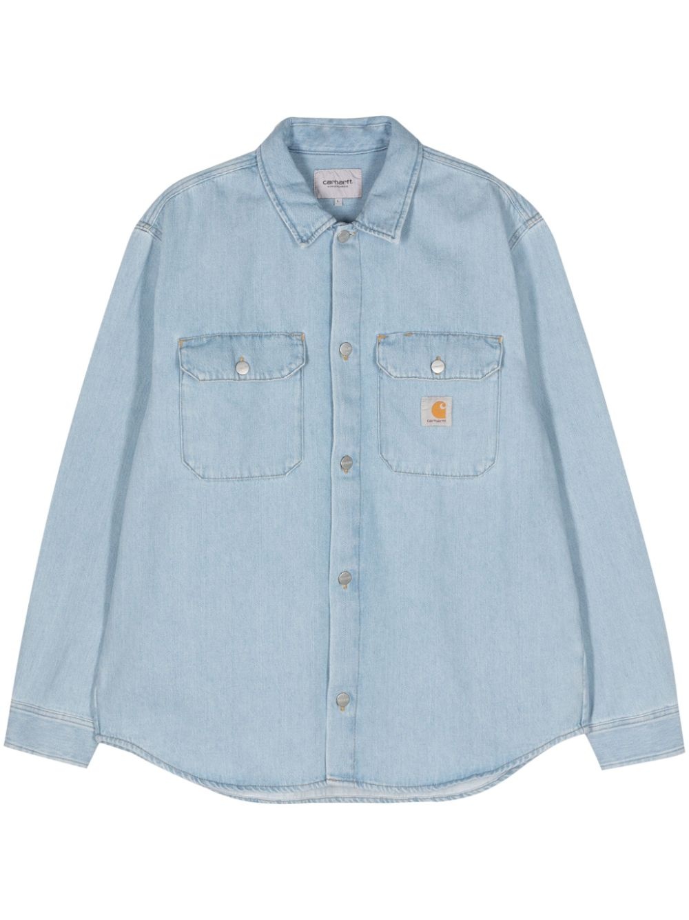 Harvey logo-appliquÃ© denim shirt - 1