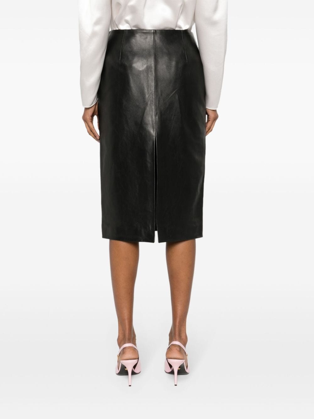 leather pencil skirt - 4