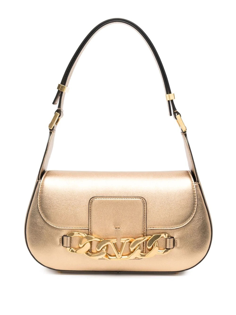 metallic-effect leather shoulder bag - 1