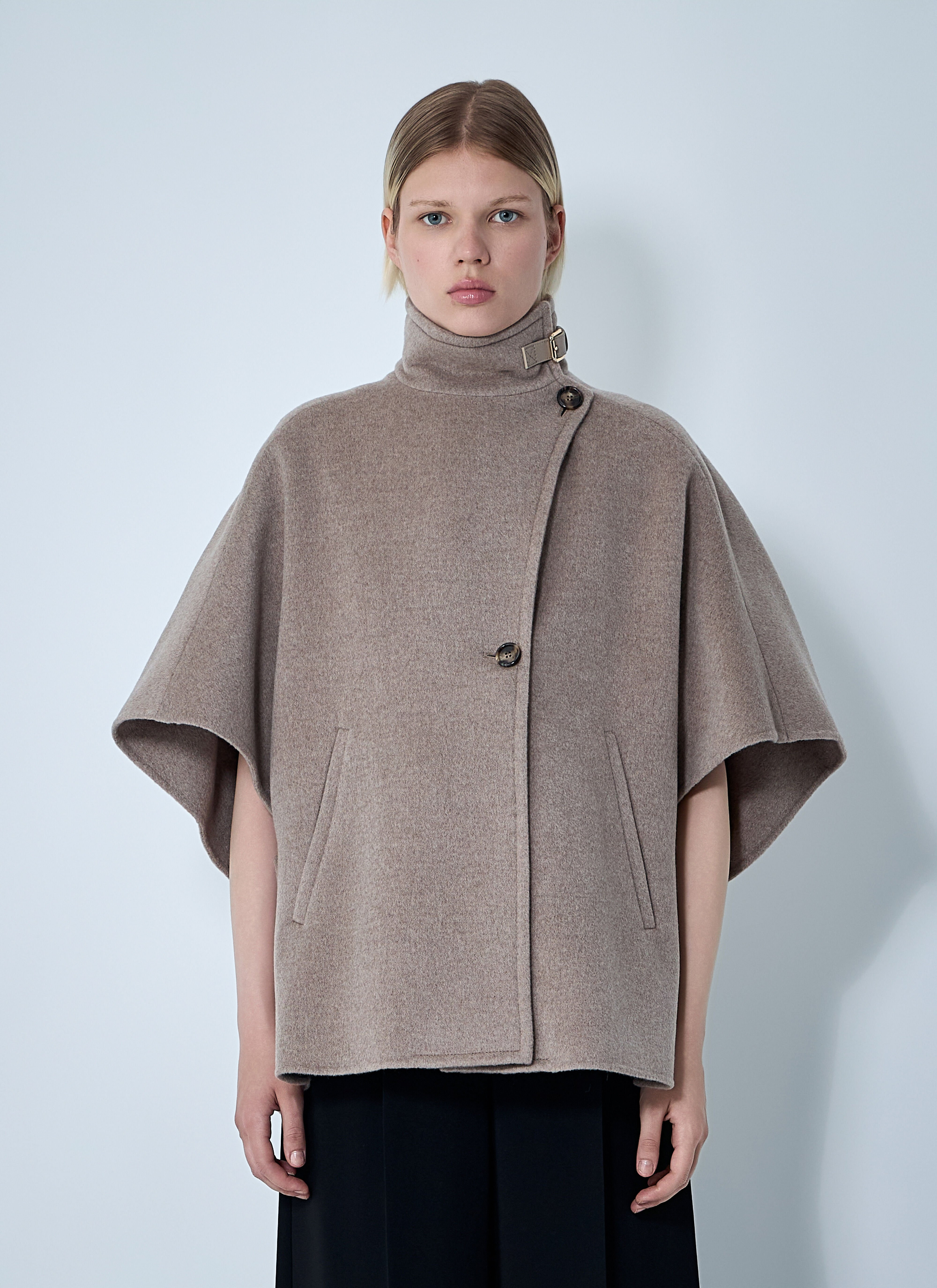 Cashmere Logo Motif Poncho - 1