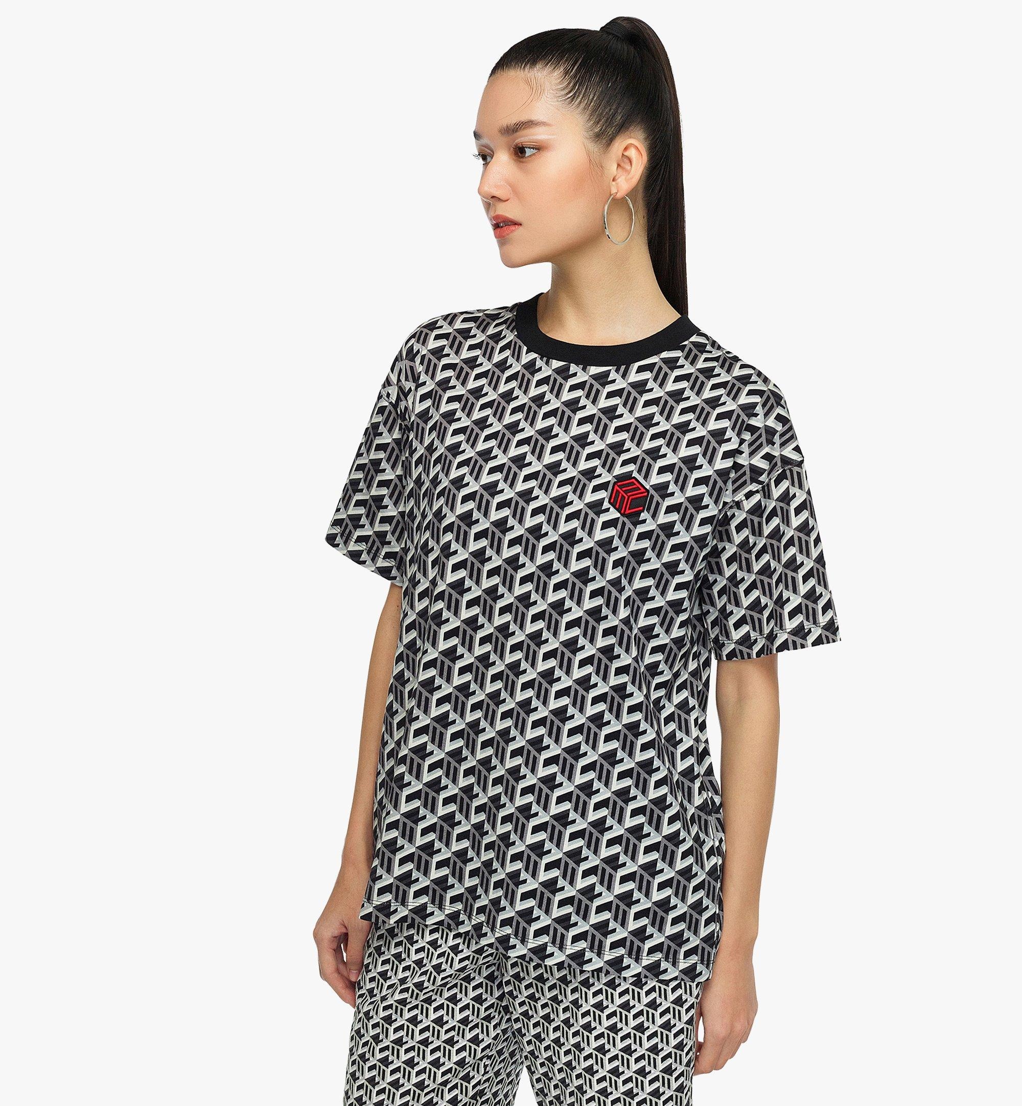 Women’s Cubic Monogram Print T-Shirt in Organic Cotton - 5