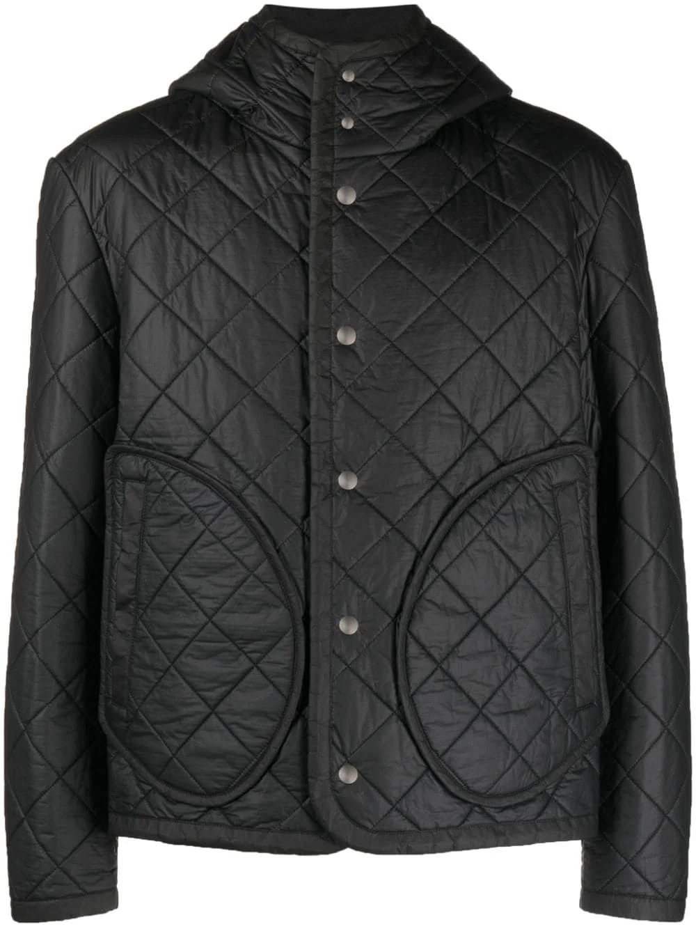 diamond-quilted hooded jacket - 1