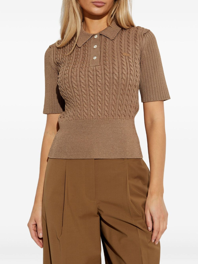 cable-knit polo shirt 3