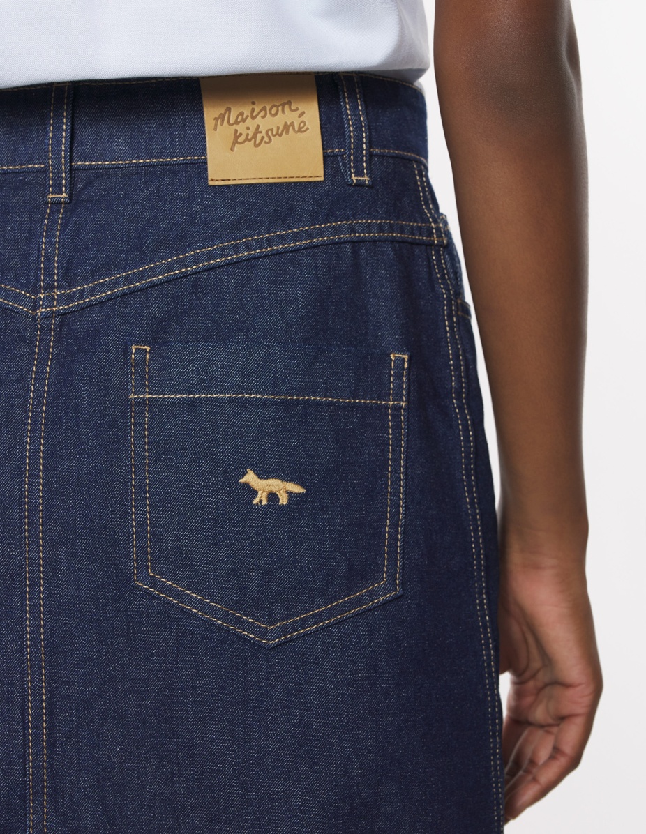 スカート MAISON KITSUNE Woman Skirt Blue OW01504WW0081 P470 Maison Kitsuné STRAIGHT DENIM SKIRT | REVERSIBLE