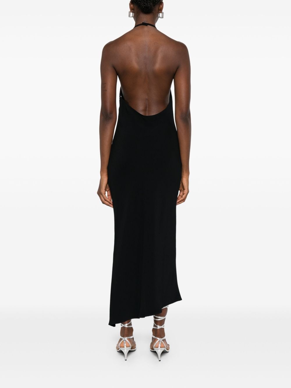 halterneck low-back midi dress - 4