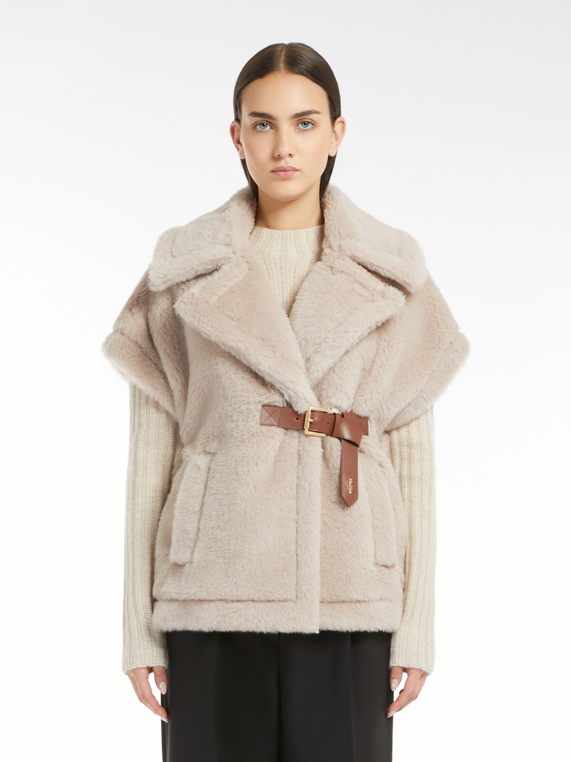 NEWABAVO1 Cape in alpaca and wool Teddy fabric - 3