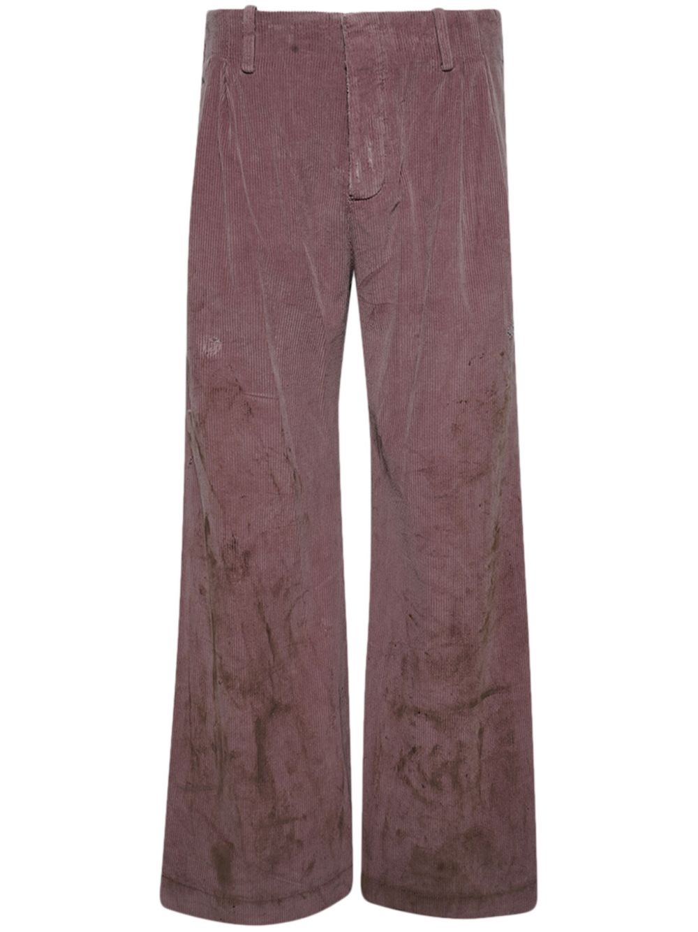 wide-leg corduroy trousers - 1
