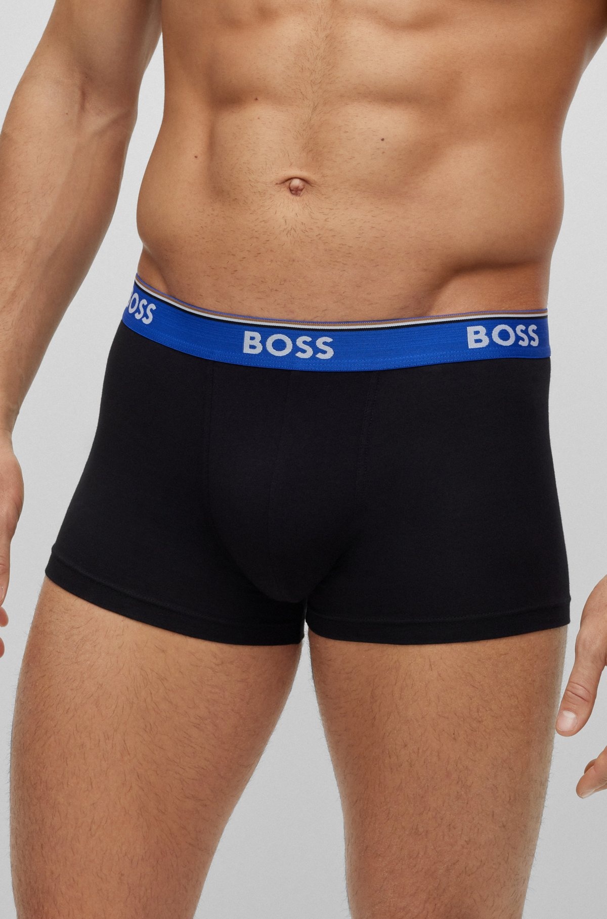 THREE-PACK OF STRETCH-COTTON TRUNKS WITH LOGO WAISTBANDS - 4