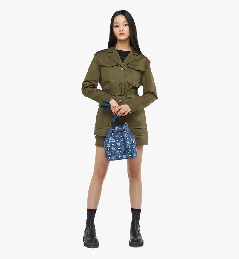 MCM Dessau Drawstring in Vintage Denim Jacquard outlook