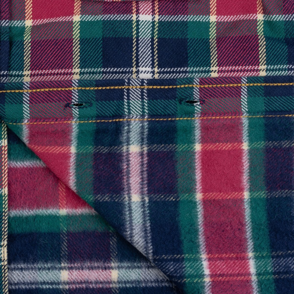 Ultra Heavy Flannel Crazy Check Work Shirt - Navy - 11