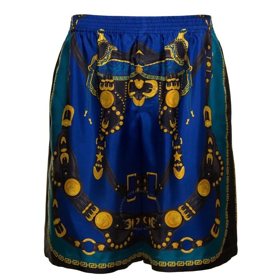 Versace Medusa Harness-Print Silk Twill Shorts - 1