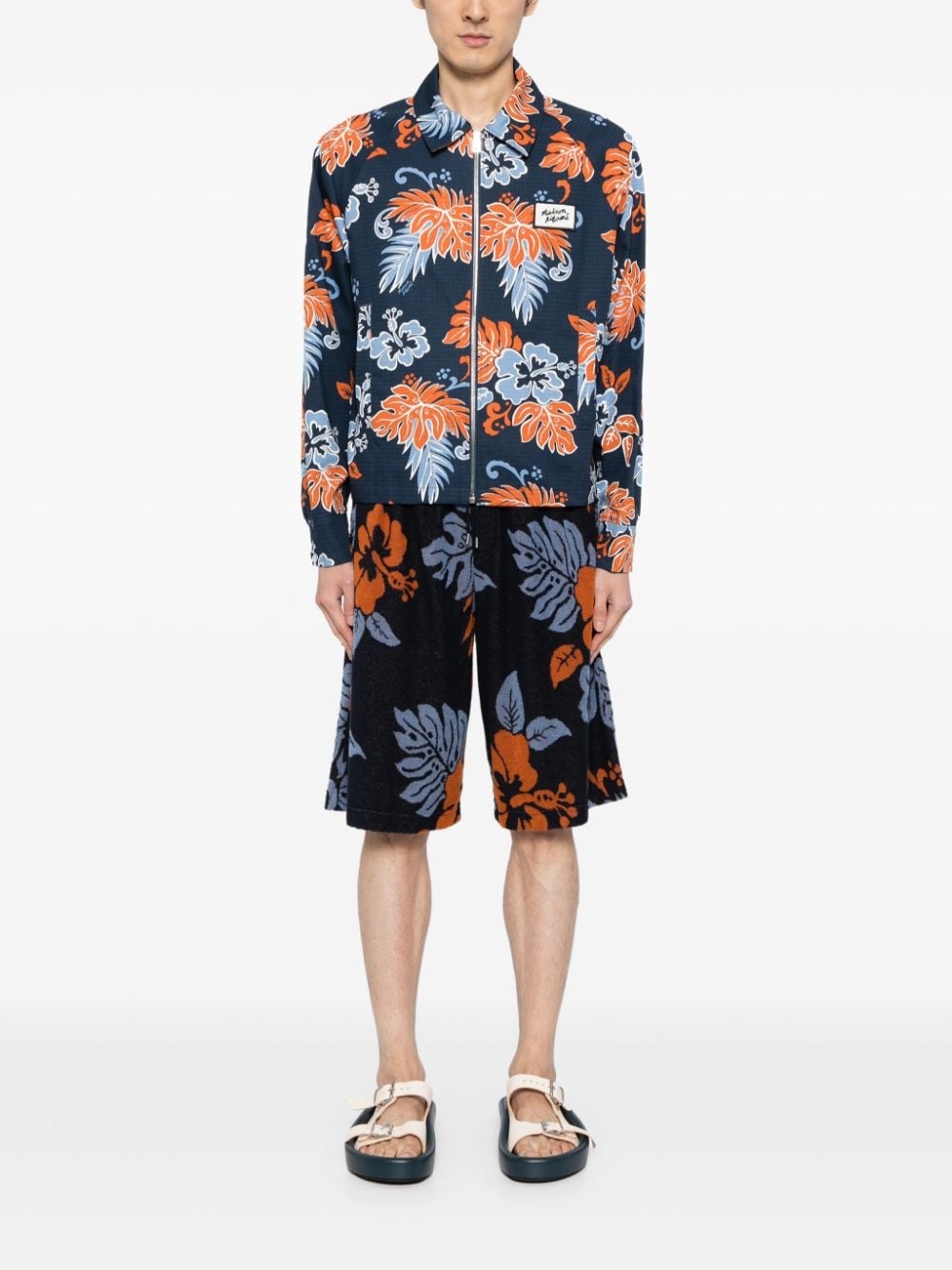 floral-print cotton shorts - 2