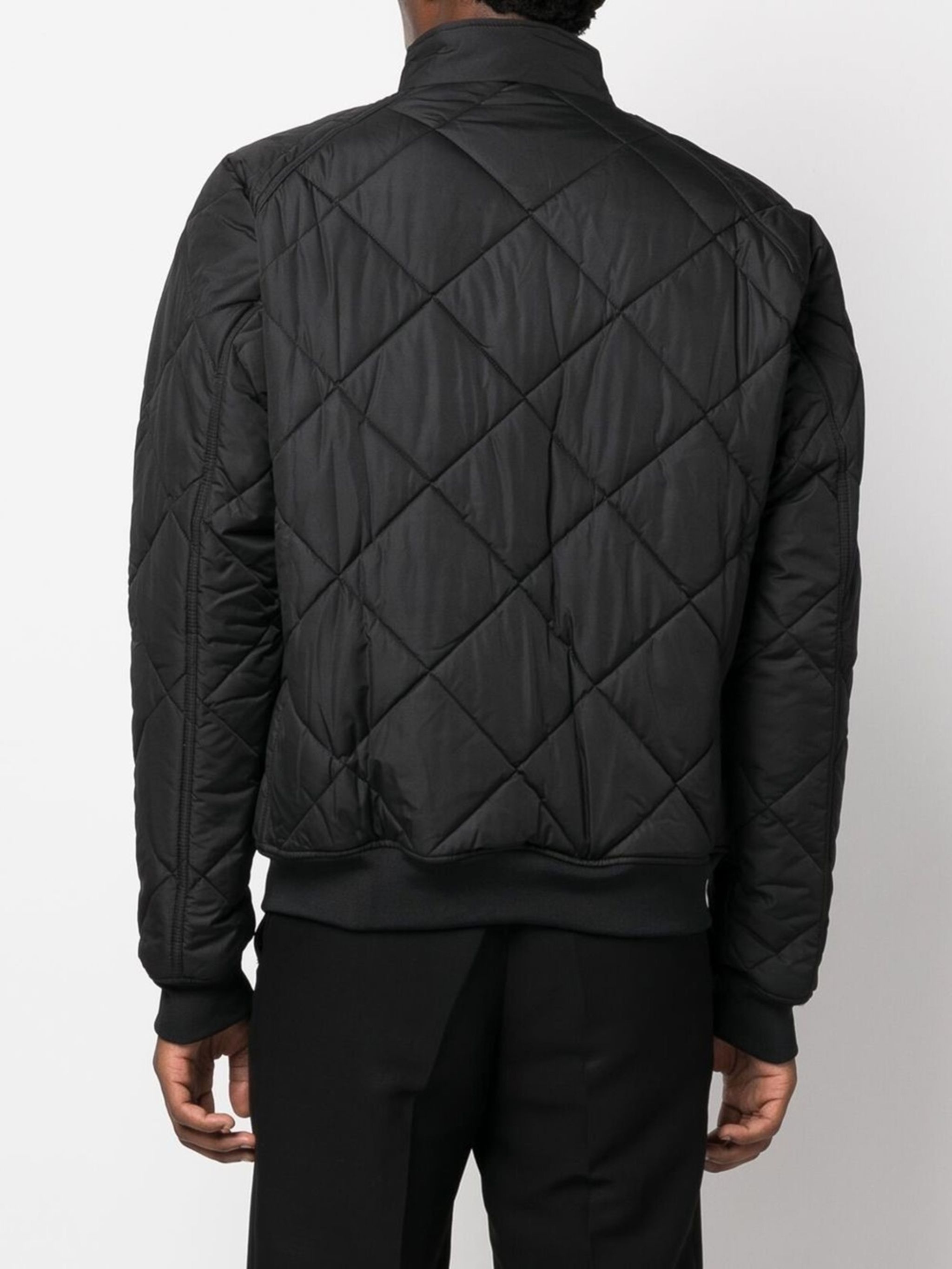 logo-patch quilted jacket - 4