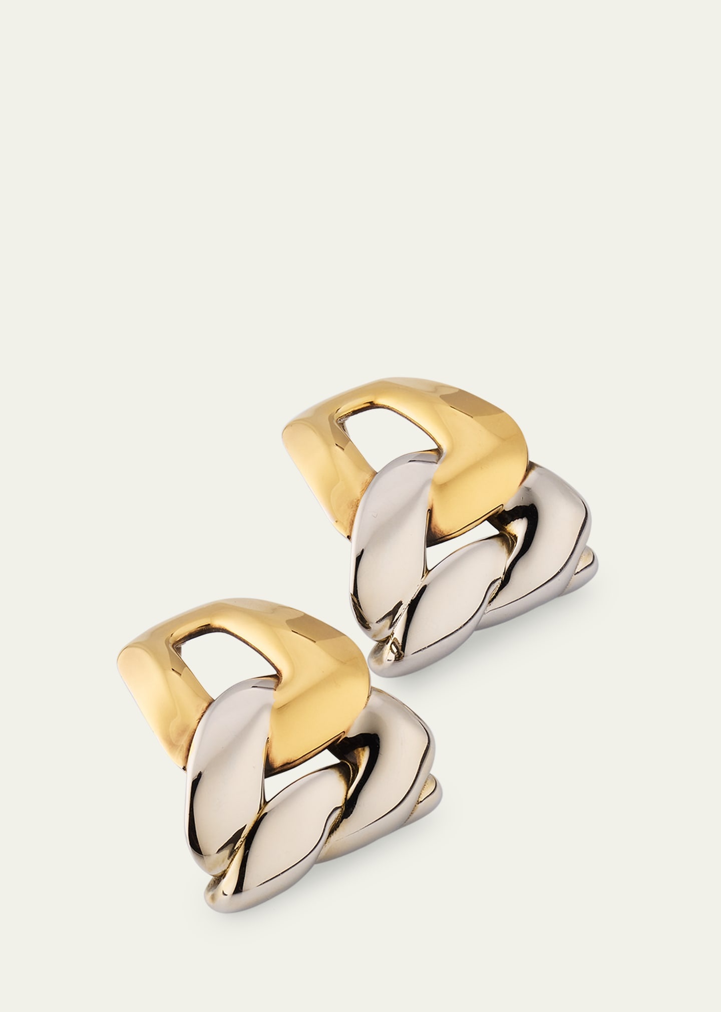 Two-Tone Chain Earrings - 3
