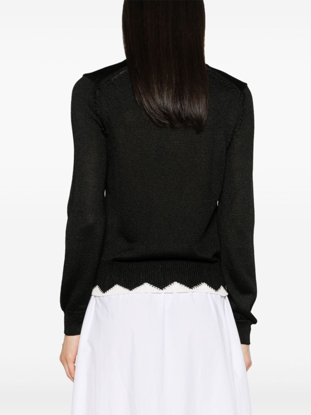contrasting-trim jumper - 4