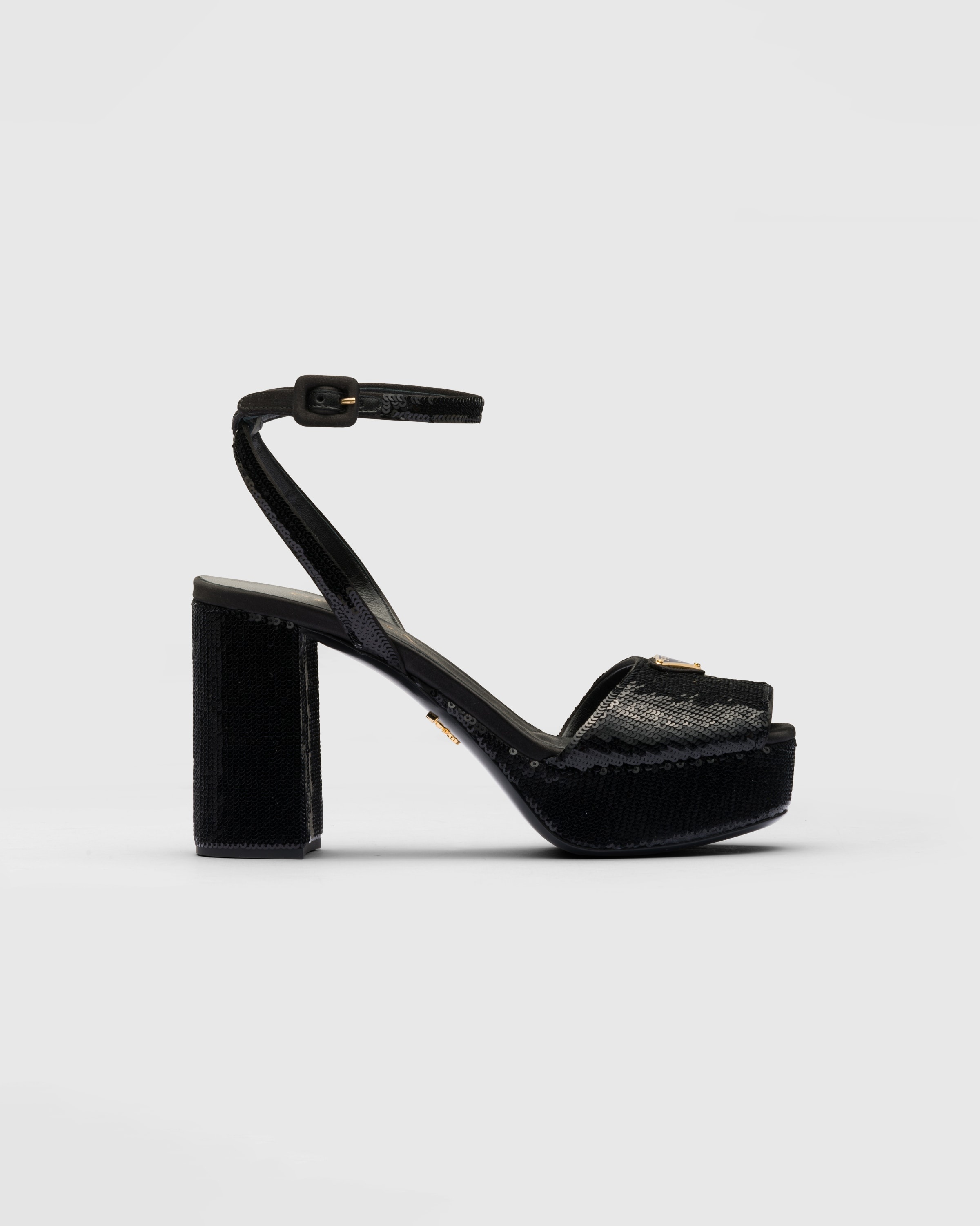 Sequined satin platform sandals - 2