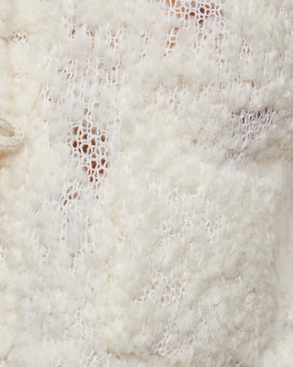 Cardigan Open Stitch Bow White - 6