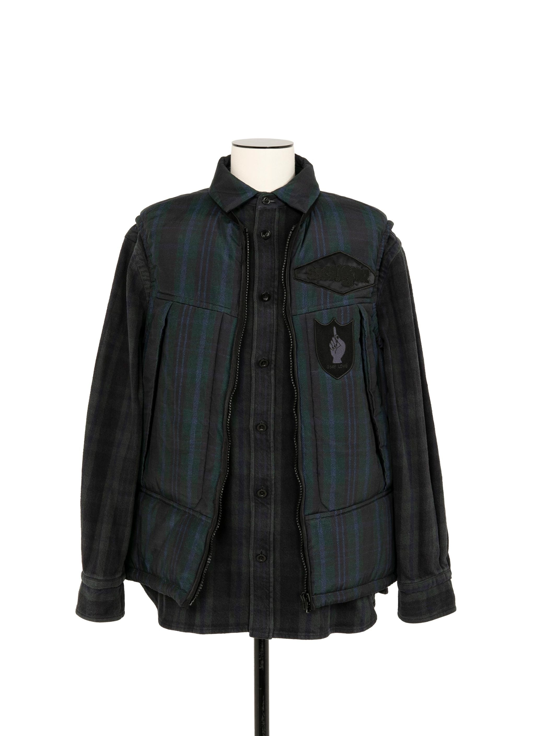 sacai Gonz Multi Patch Plaid Shirt - 1