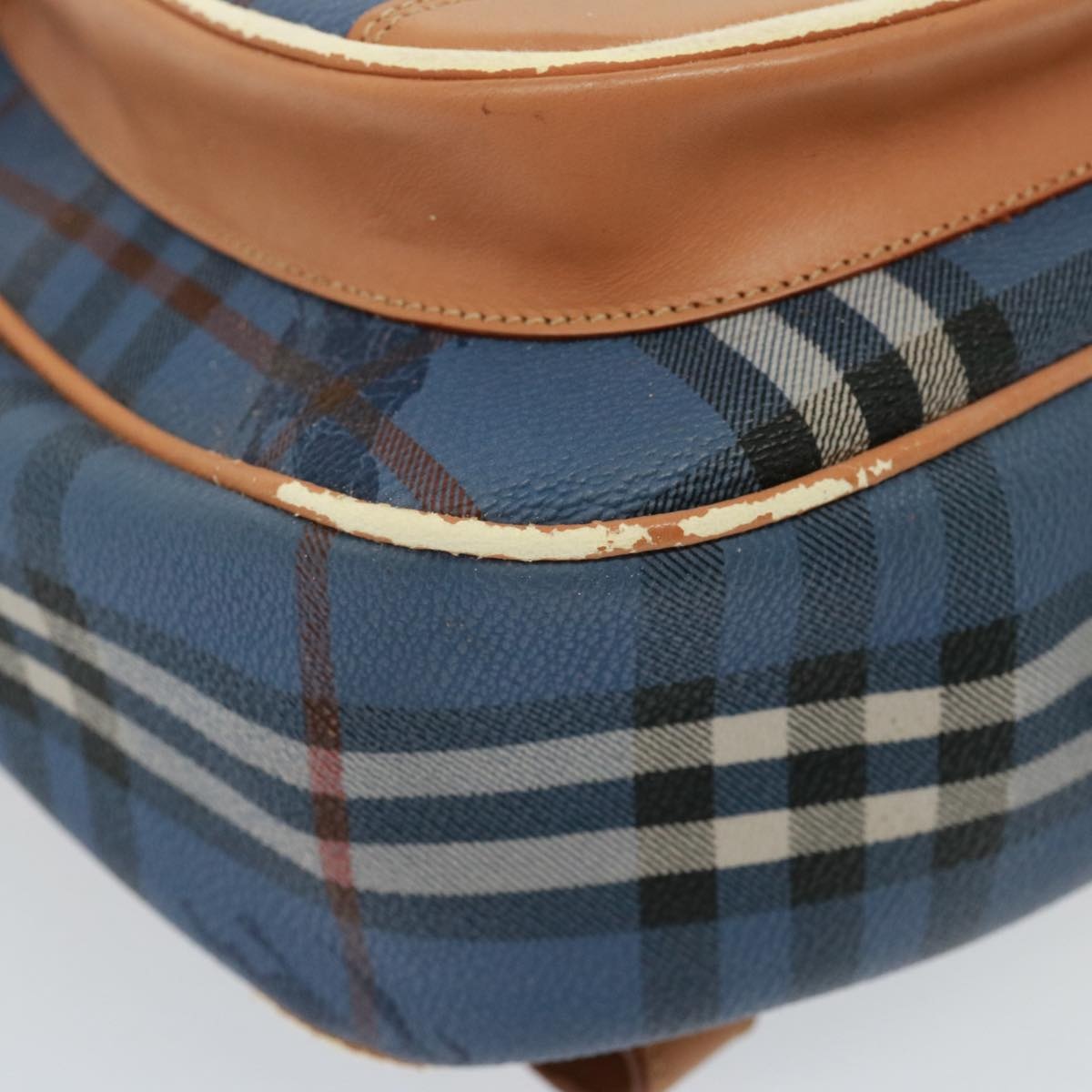 Burberry Nova Check Shoulder Bag Pvc Leather Blue - 15