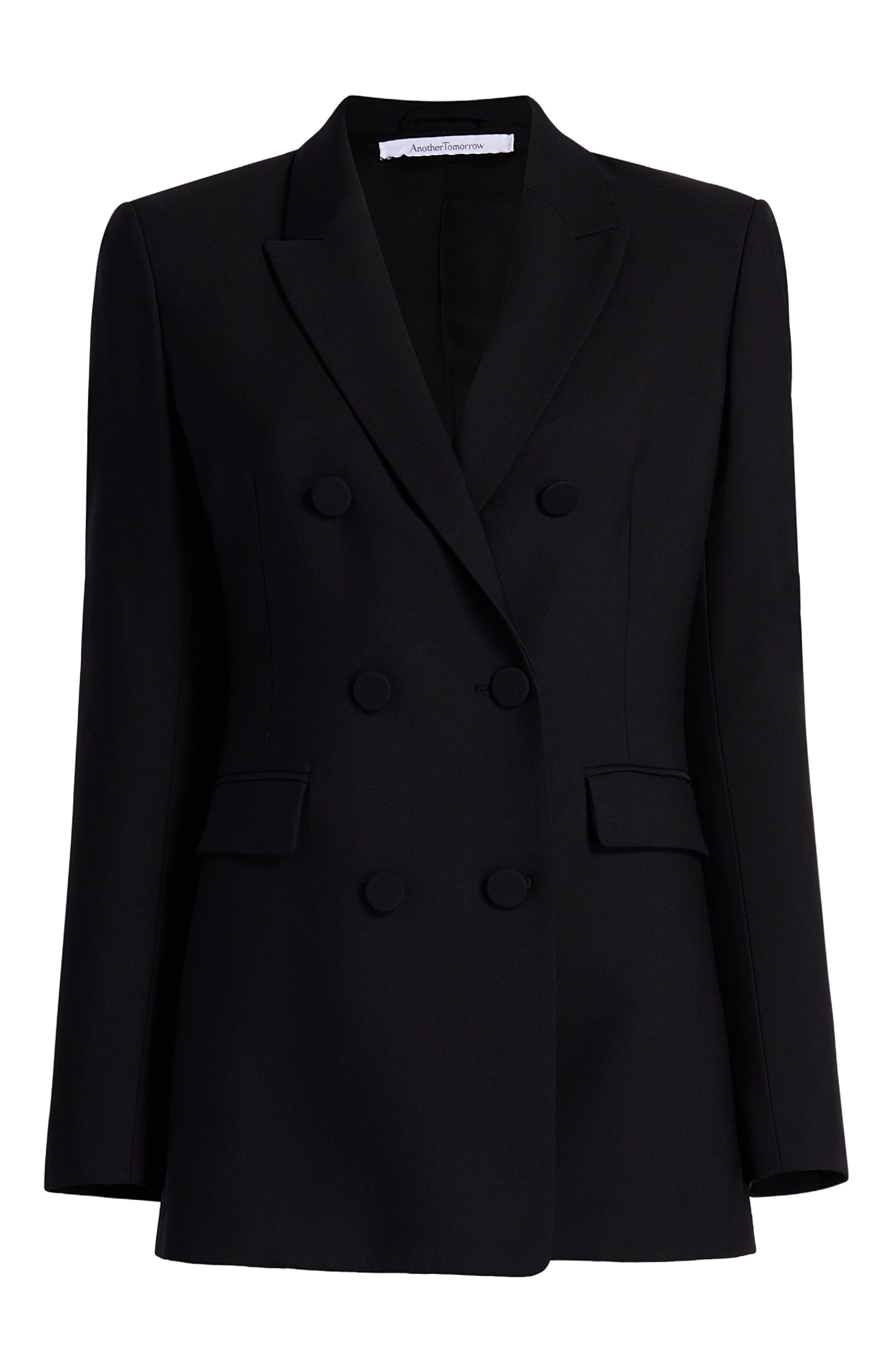 Another Tomorrow DOUBLE BREASTED JACKET in Black at Nordstrom - 6