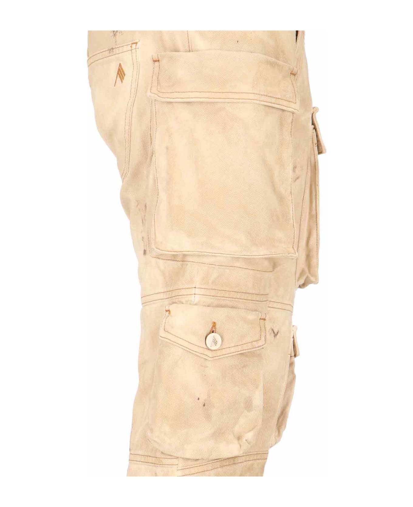 Beige Cotton Jeans - 4