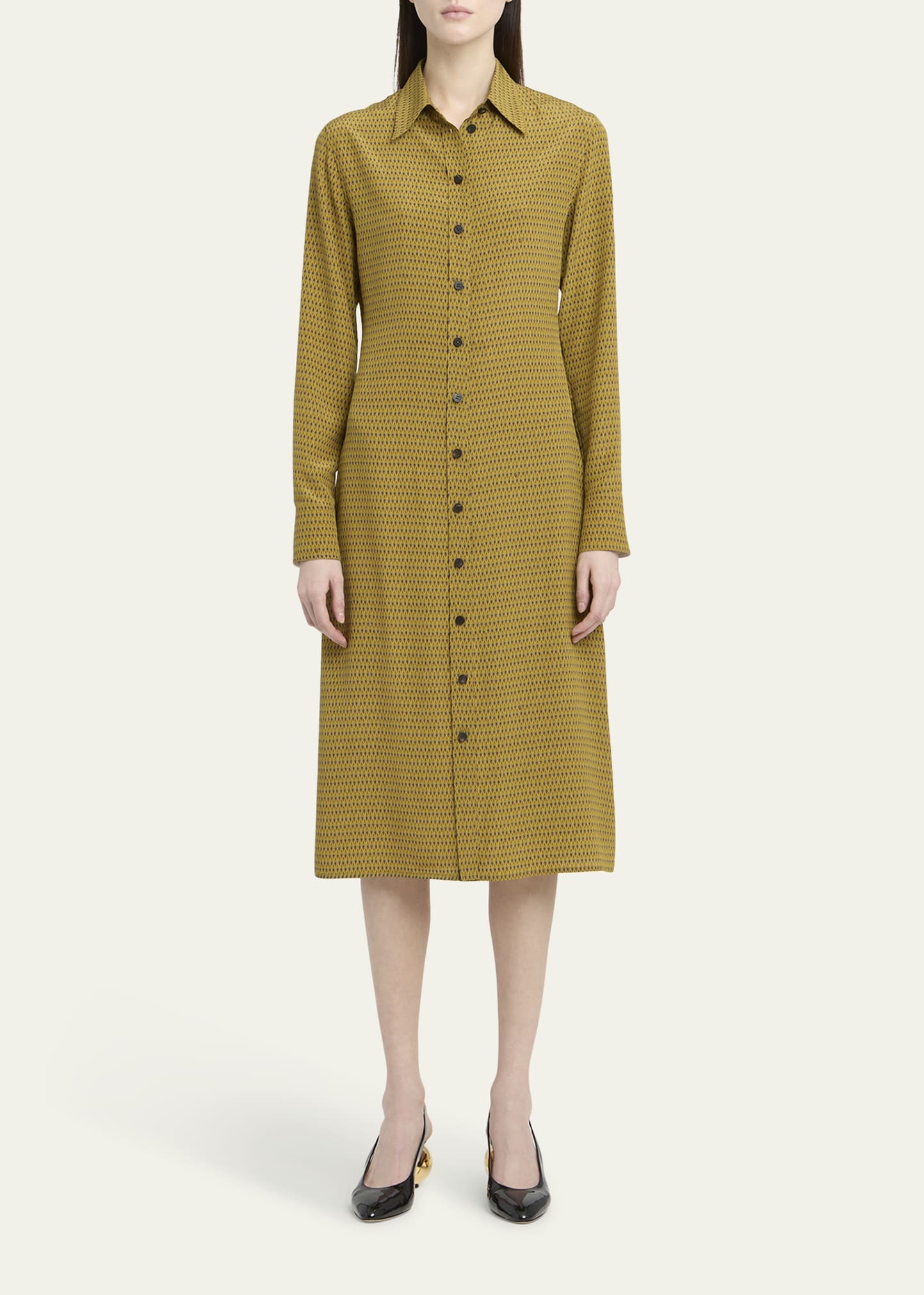 Peacock Silk Crepe De Chine Shirtdress - 2