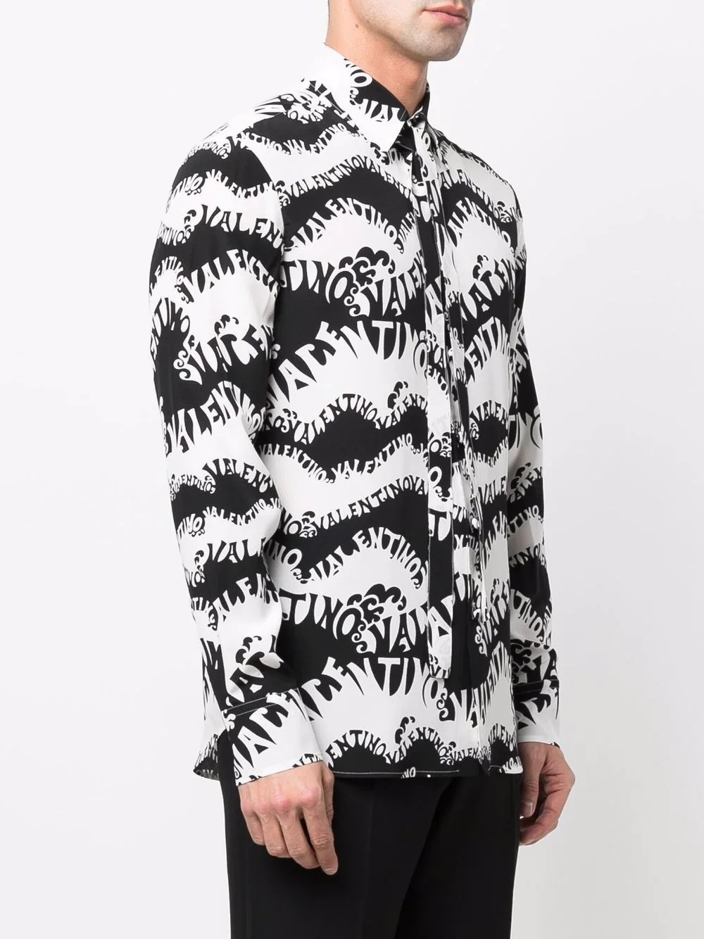 Waves print long-sleeve shirt - 3