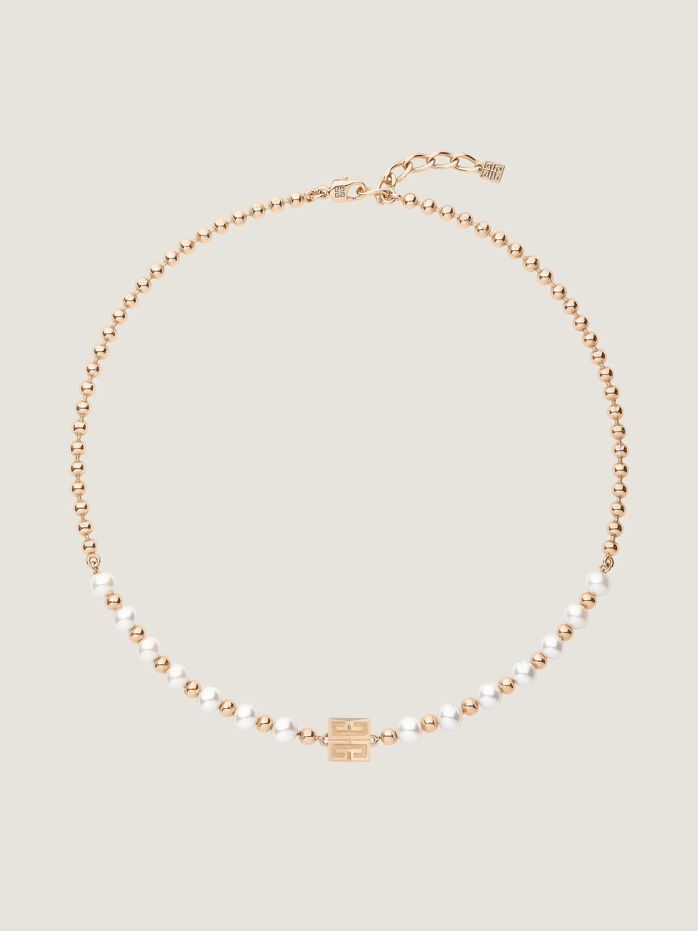 4G NECKLACE IN METAL WITH PEARLS - 1