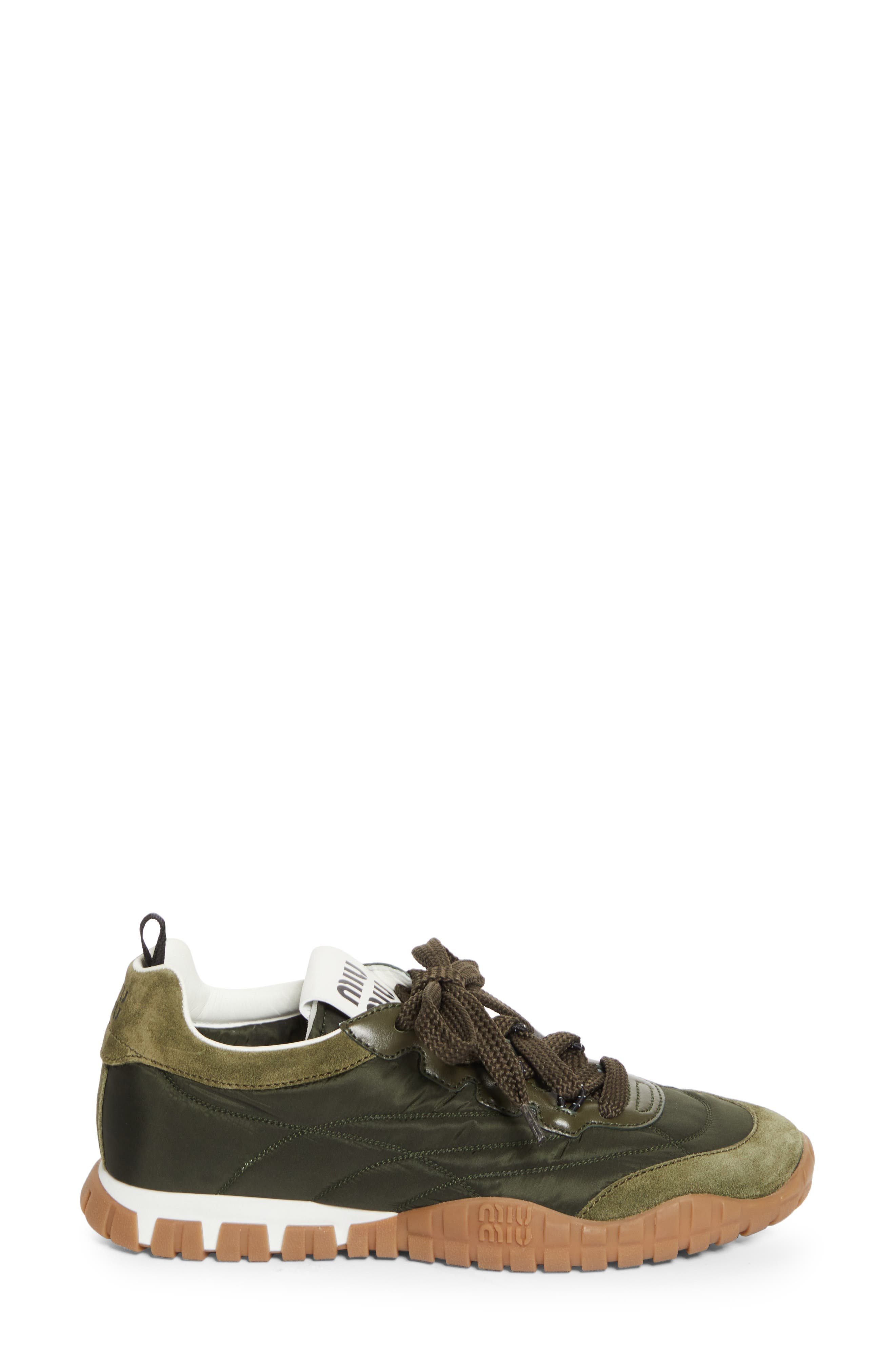 Miu Miu Tyre Nylon Sport Sneaker in Loden at Nordstrom - 3