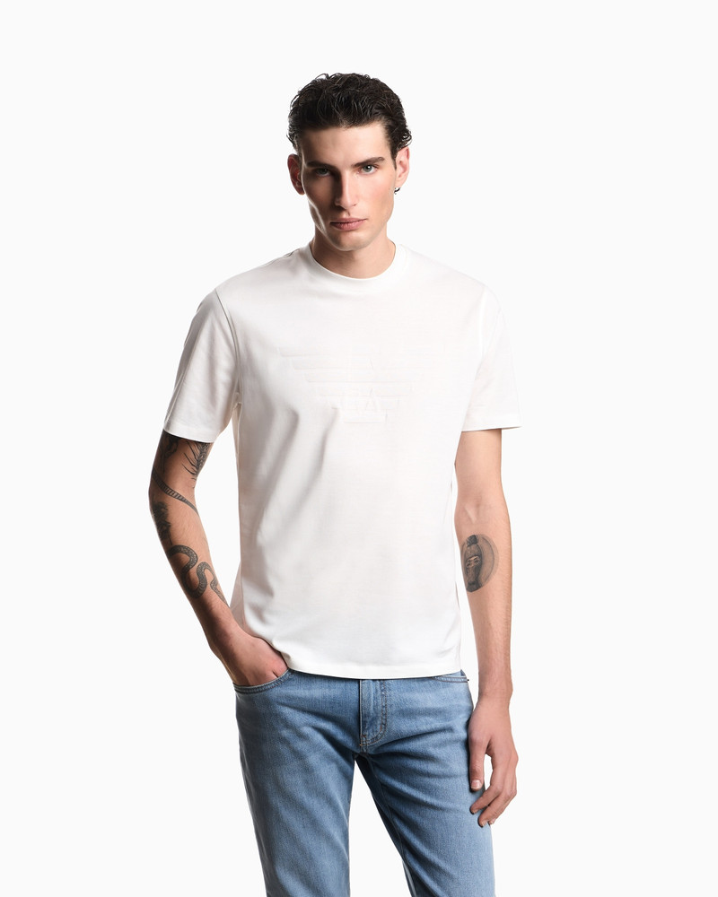 EMPORIO ARMANI JERSEY T-SHIRT WITH MATCHING INTARSIA LOGO outlook