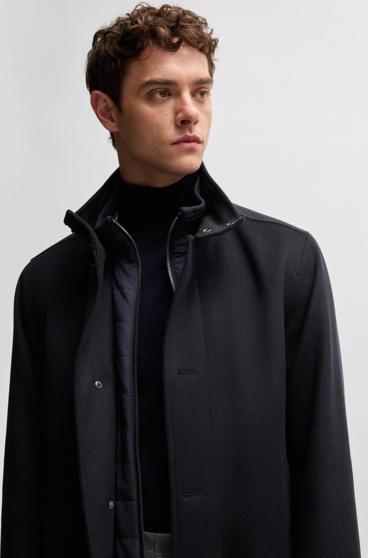 RELAXED-FIT SHORT COAT IN WOOL AND CASHMERE - 6