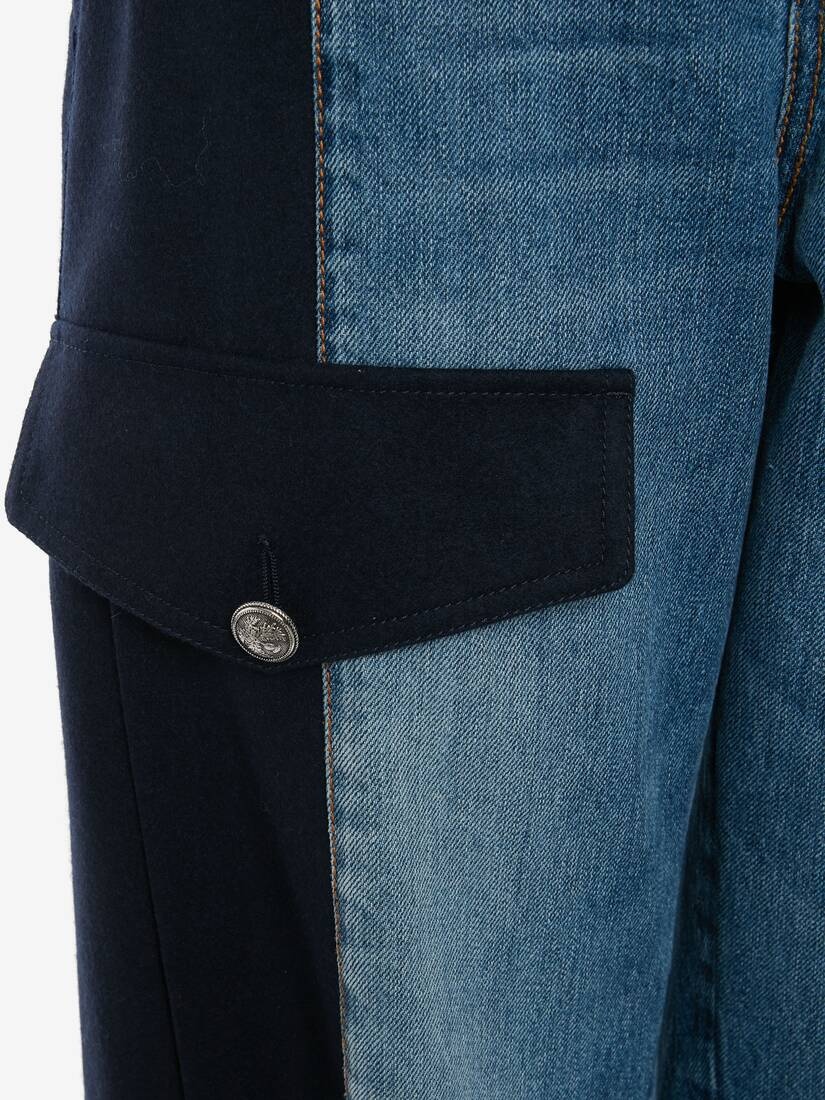 Military Hybrid Trousers in Washed Blue - 5