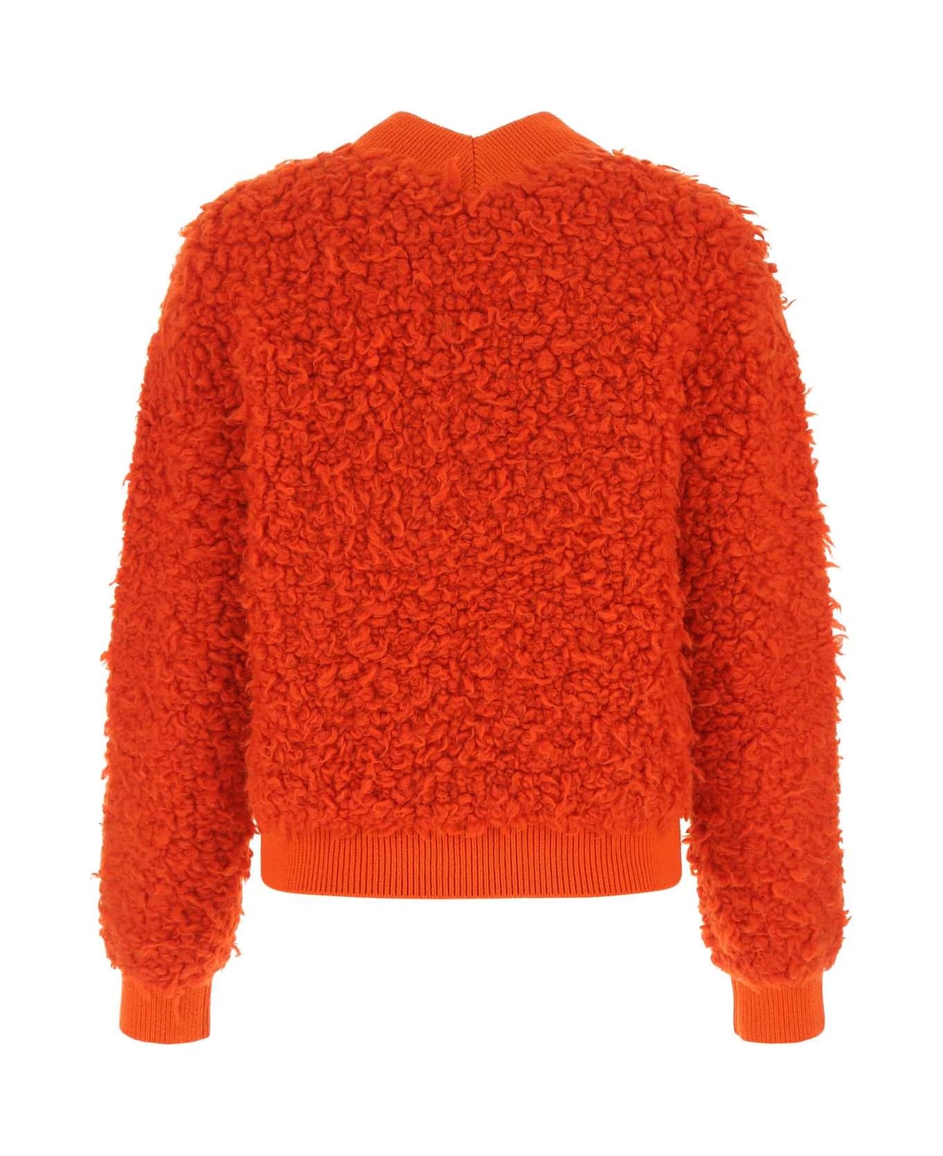 Red Boucle Sweater - 2