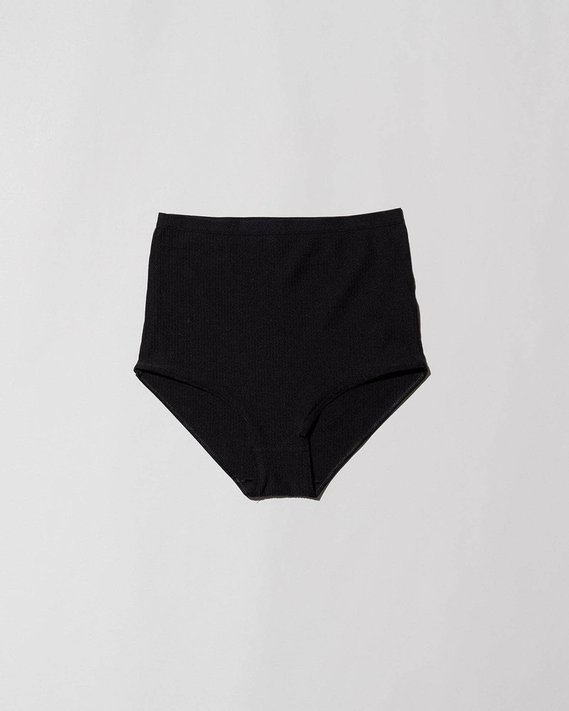 Highwaist Bell Pants - Fine Organic Cotton Rib 1