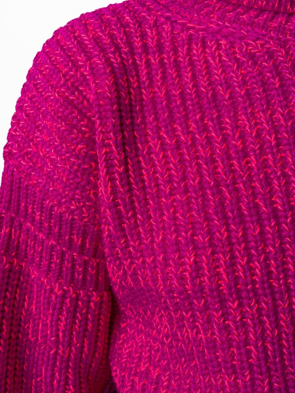 roll neck ribbed jumper - 5