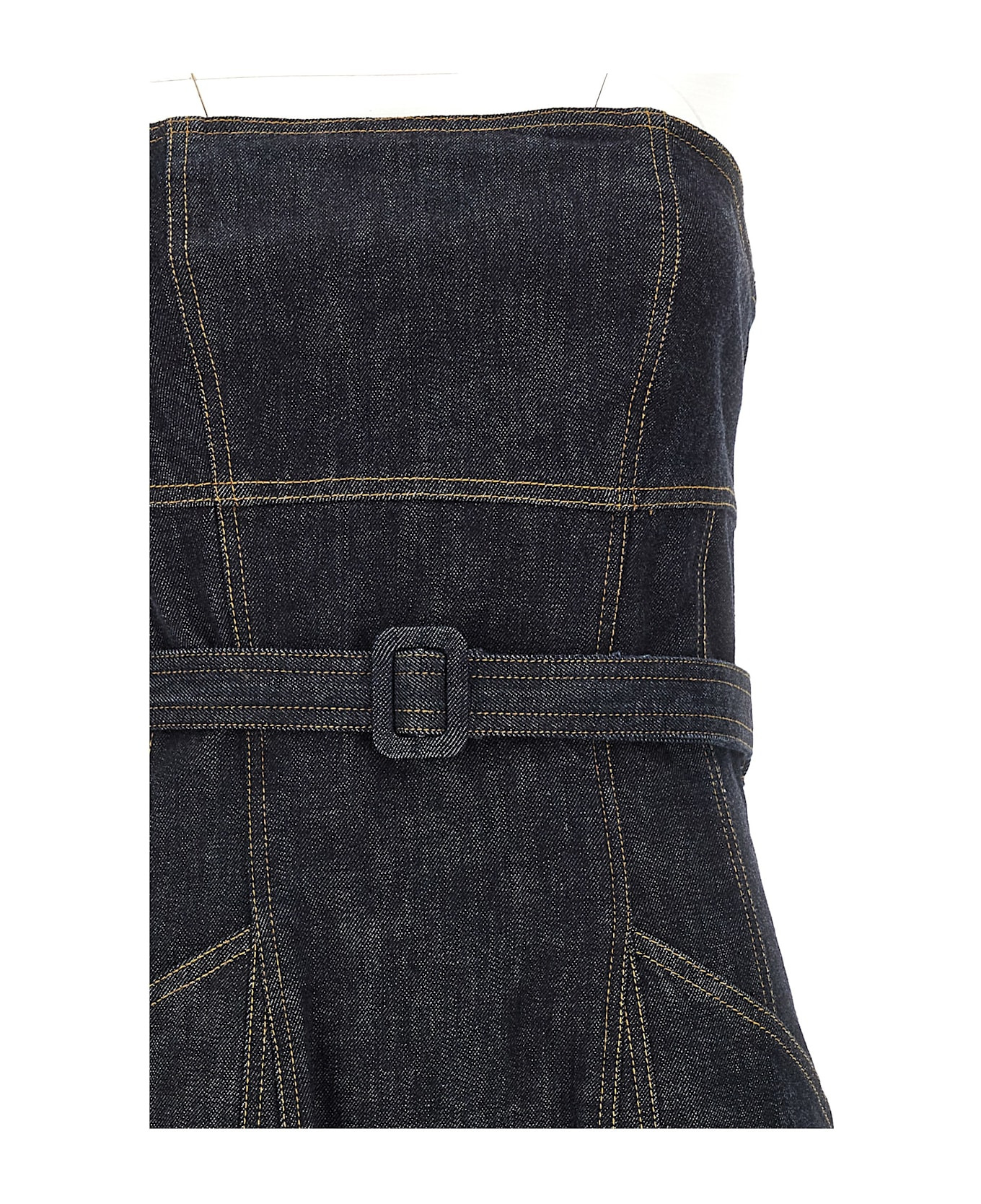 Denim Bandeau Midi Dress - 3
