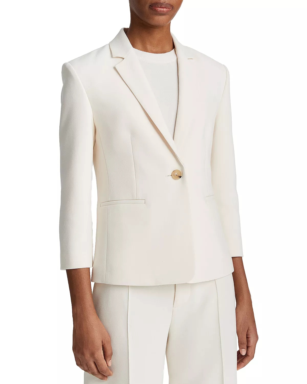 Shrunken One Button Blazer - 4