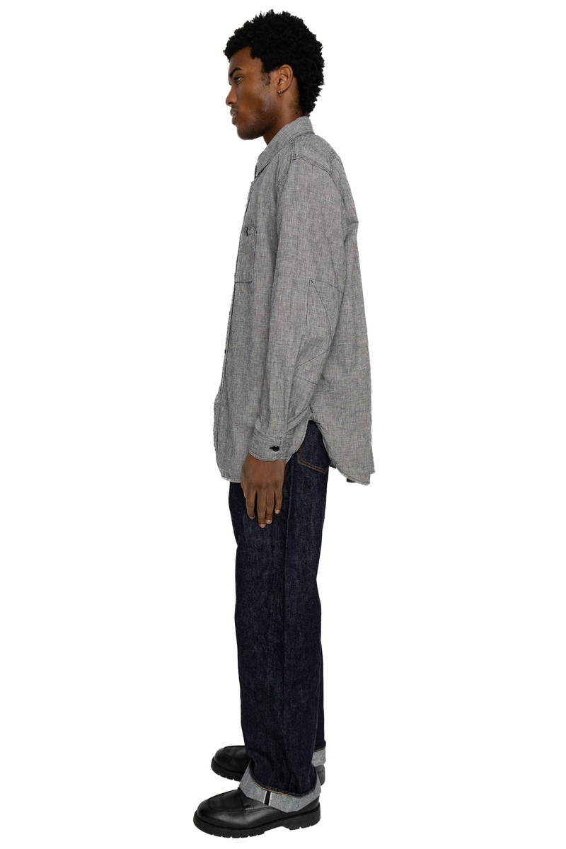 Engineered Garments Work Shirt Cotton Linen Houndstooth - Black/Grey outlook