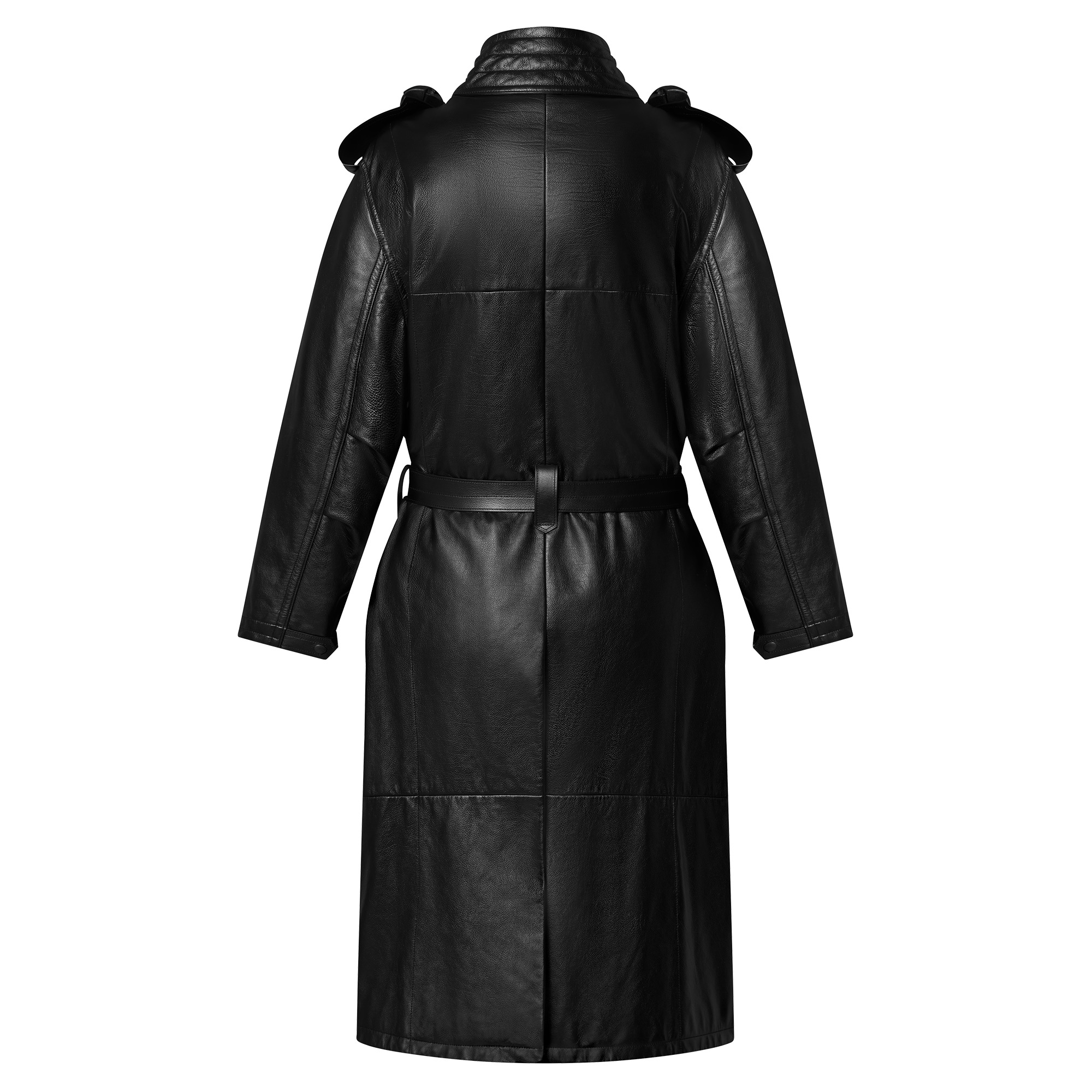 XXL Zipper Leather Coat - 3