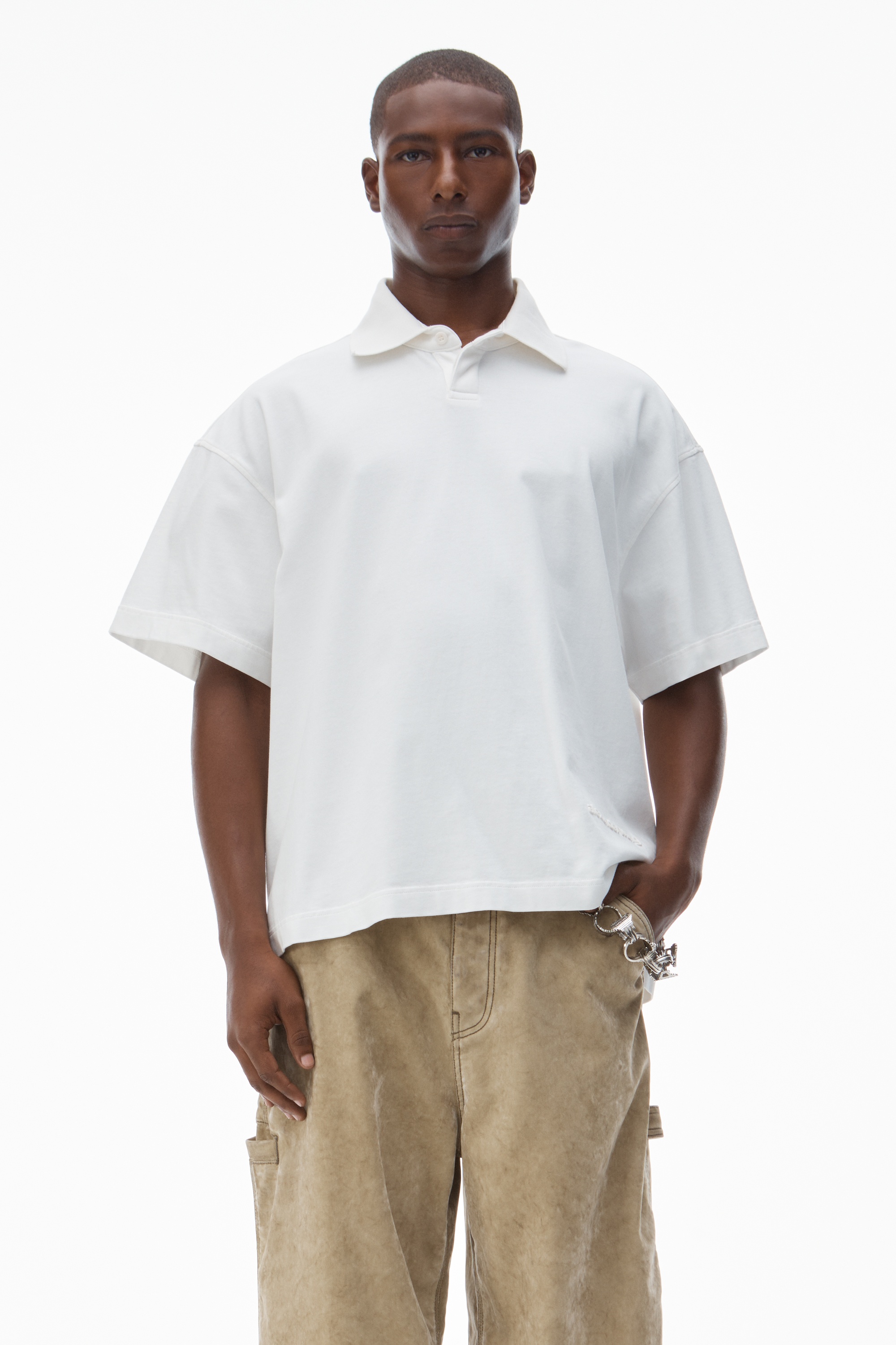 Men's Short-Sleeve Polo Tee in Cotton Jersey - 2